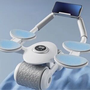 Ab Roller with Elbow Support – Automatic Rebound Ab Wheel with Built-in Timer